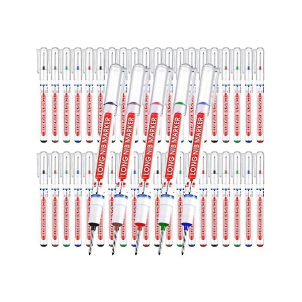 60 stk multifunktionel dybt hul markør Pensmarker Dyb farverig markør pen til træbearbejdning hardware dec.
