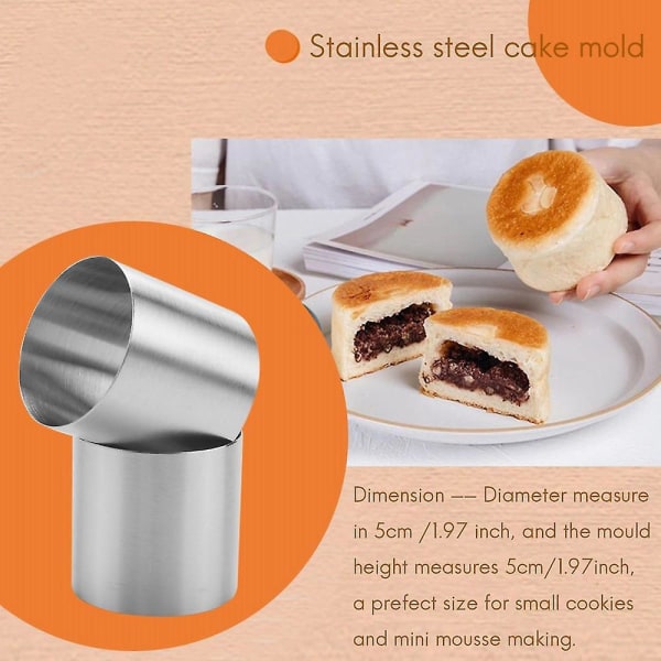 15 stykker rustfrit stål mousse ringe rund kiks udskærer kageform Køkken bageværktøj til tærte