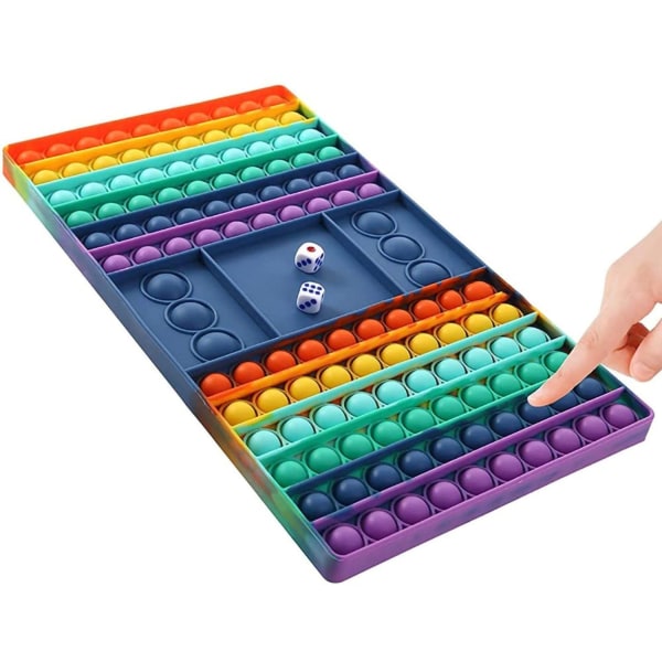 Rainbow Schackbräde Push Bubble Sensory Toys, Stress Relief Leksaker