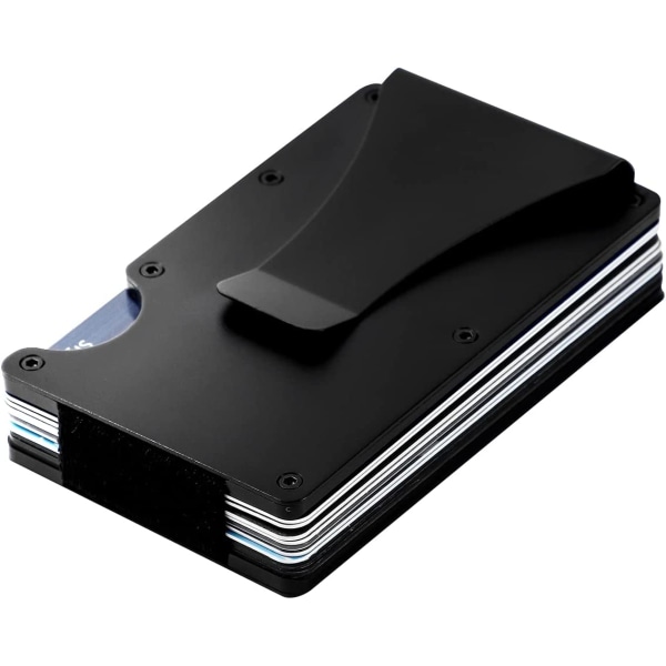 Kreditkortshållare med förvaringspåse för plånbok i metall