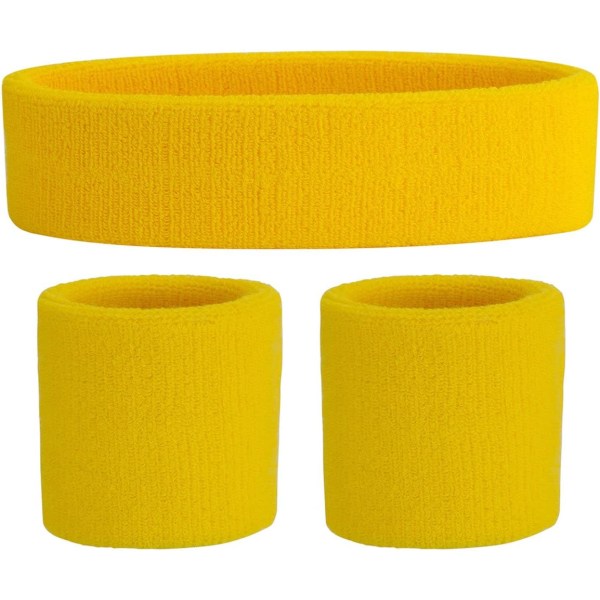 Svettabsorberande sportarmband i bomull yellow