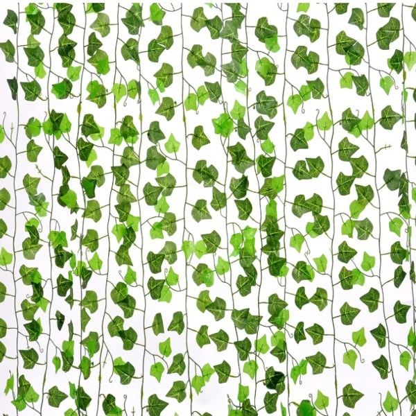 12stk Kunstige blader Plante Simulering Rottingblader Festdekorasjon Grønn