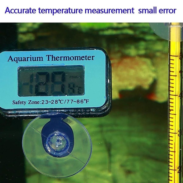 Lcd Digital Aquarium Termometer Med Sugkopp För Fisk Och Reptiler - Med Batteri