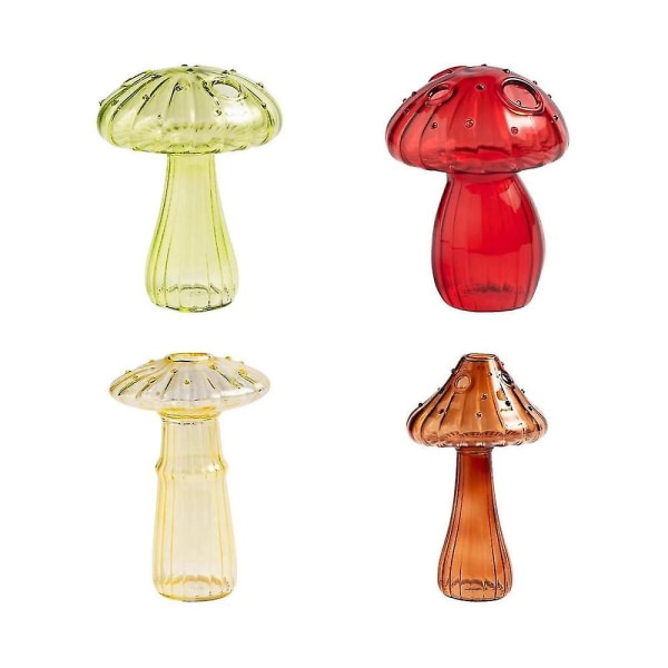 Hydroponiske plantevaser, Nordisk stil Mushroom Glas Knop Vaser Svampe Blomstervaser Office Living R