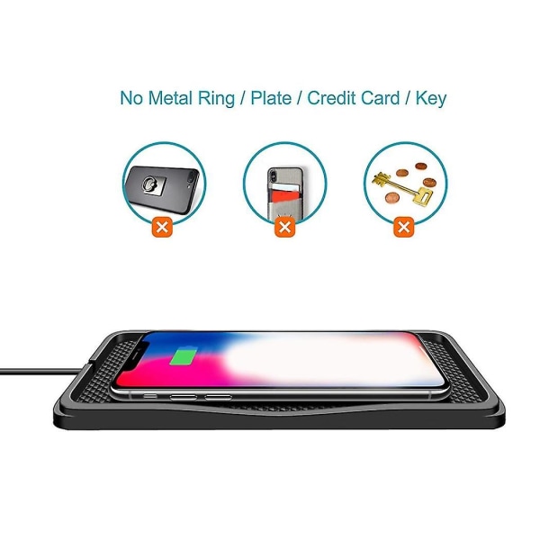 Trådlös laddningsplatta för bil, 15w snabb trådlös laddare Phone Charger Pad för Android Phone Phone Char