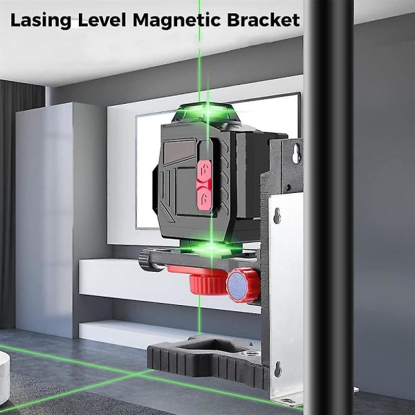 Lasing Level Magneettinen kiinnike, L-muotoinen säädettävä Lasing Level Adapteri 1/4 tuuman uroskierteellä