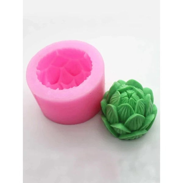 Lotusformet silikoneform - Støb dine egne stearinlys - Form til stearin lyserød