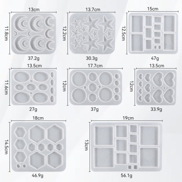 Epoxy Silikone Støbning Form 3D Støbning DIY Håndværk Smykker Tilbehør Nøglering Vedhæng Form Rektangulær