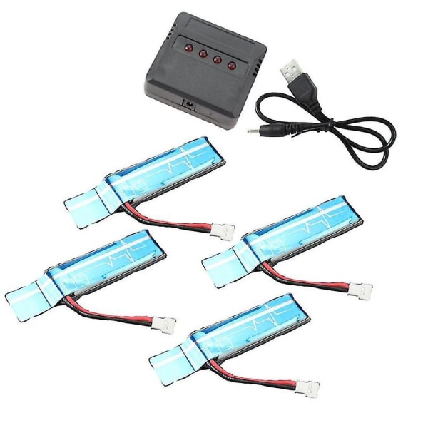 4pc 3.7v 520mah 30c opgraderet -po batteri med usb oplader til Xk K110 K110s V930 V977 Rc helikopter