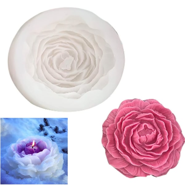 3D Form Pion Blomma Form DIY Rose Doftande Form white