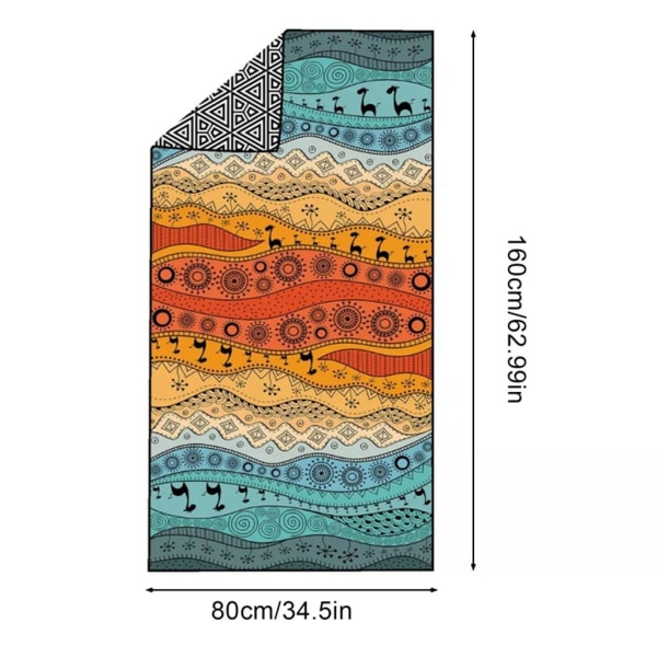 Fargerik Towelie Big Lounger Strandhåndkle Reise Badehåndklær For Voksne 80*160cm Badehåndkle