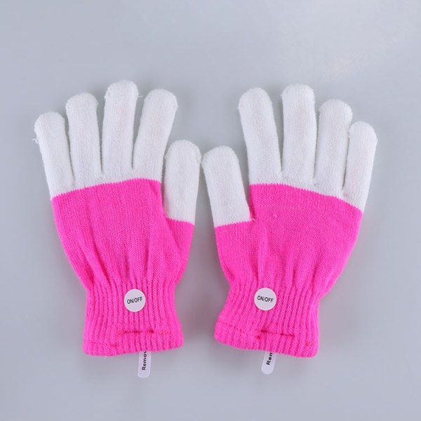 Fingerlys blinkende varme handsker med lys fødselsdagslys pink