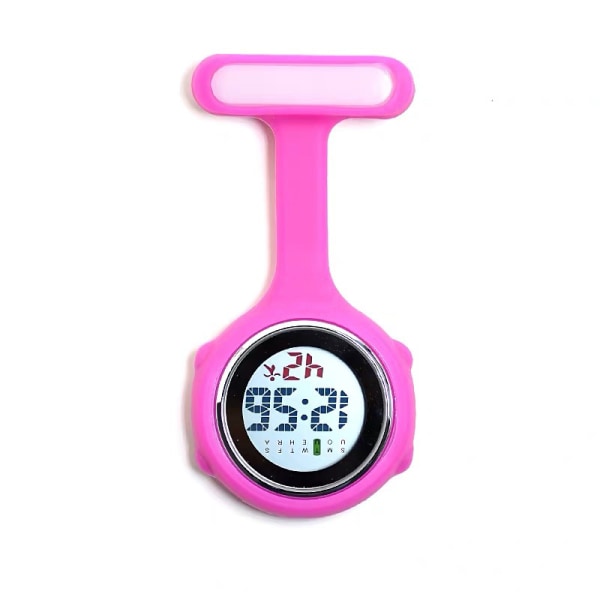 sygeplejerske ur, revers ur, revers ur, sygeplejerske ur med sekunder klip pink