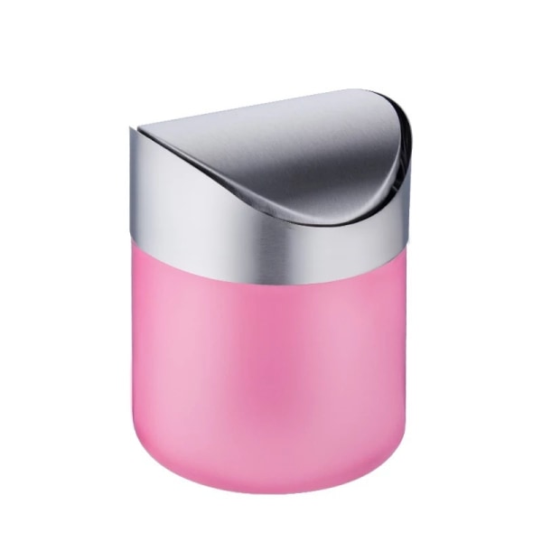 Mini papperskorg i rostfritt stål Kökssoptunna rosa