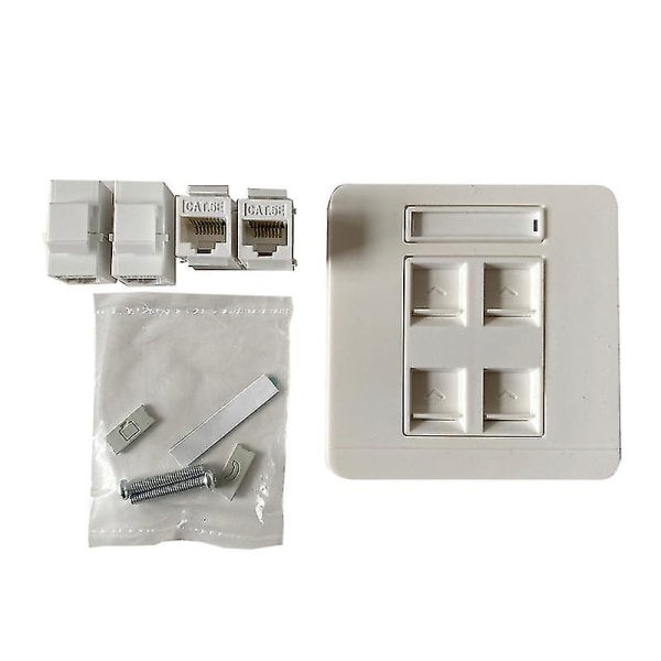 Hona Cat5e Rj45 Lan Wall Plug Internet Rak Plug Gigabit Network 4 Ports