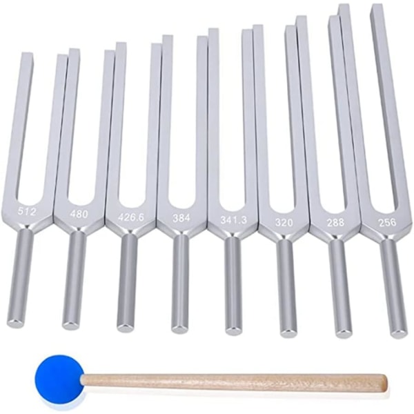 Stemmegaffel med silikonehammer Tuning fork med silikonehammer, klinisk kvalitet/sensorisk perfekt helbredelse (8SET)