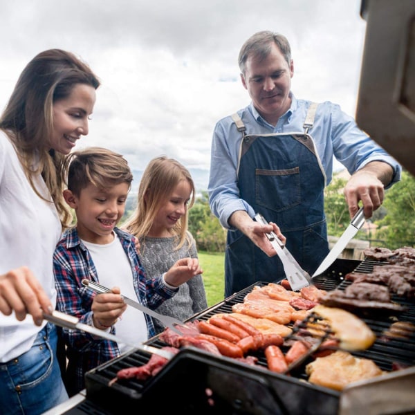 Grillredskaber, sæt til grilltilbehør i rustfrit stål