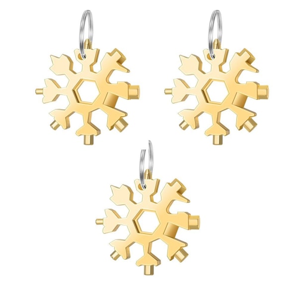 3-Pack Snowflake Multi-Tool 18-i-1 Phillips skruetrækkersæt gold