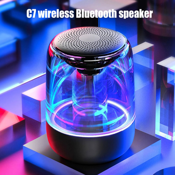 C7 Oppladbart trådløst LED-lys Subwoofer Bluetooth 5.0 høyttaler musikkspiller