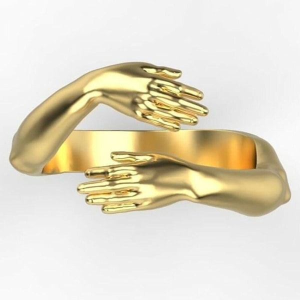 2 stk enkel og personlig tohånds omfavnende åpen ring