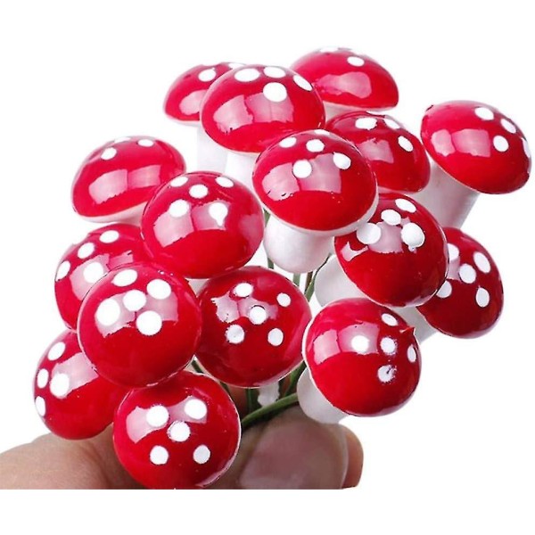 50 stk Mini Mushroom Miniatures Artificial Garden Fairy Bonsai