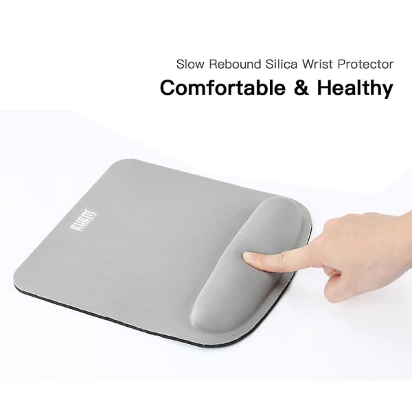 Bubm musmatta med handledsstöd Handledsskydd Ergonomisk designminne Comfort Anti-slip Pad (jsm, svart