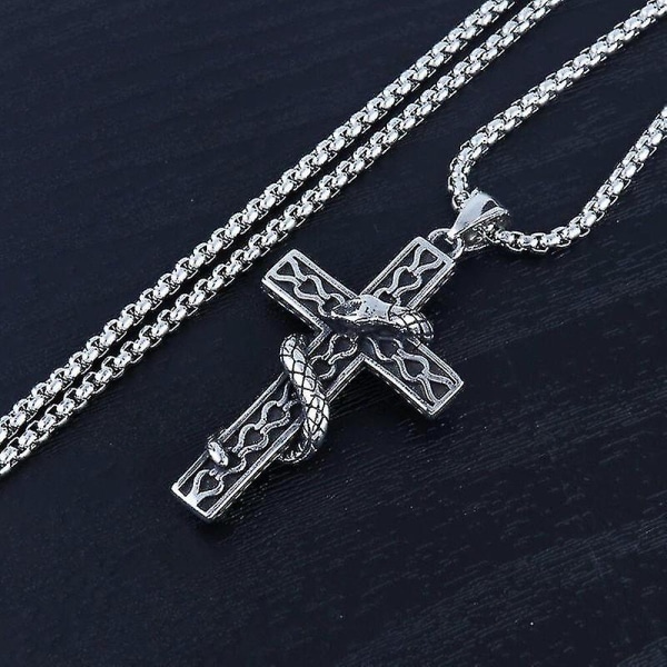 Punk Snake Cross anheng Chain Gothic smykker gave for menn