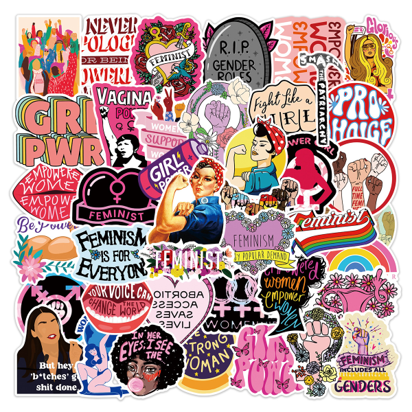 50 STK feministiske graffiti-klistremerker Girly Girl Power Stickers