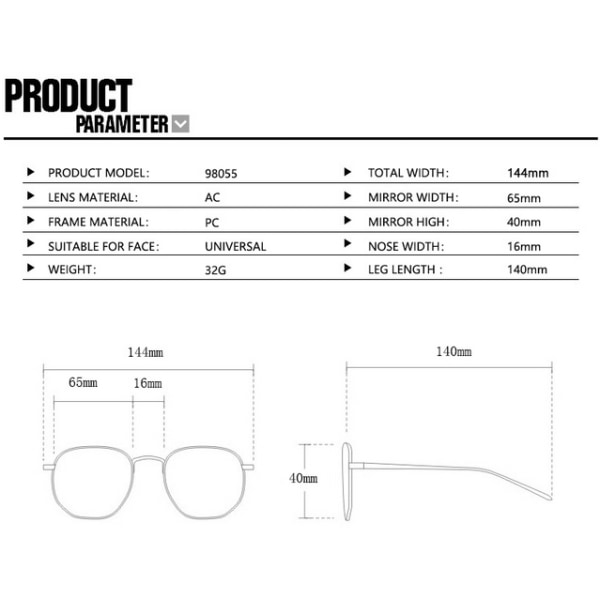 Solbriller V Small Frame Square Solbriller black