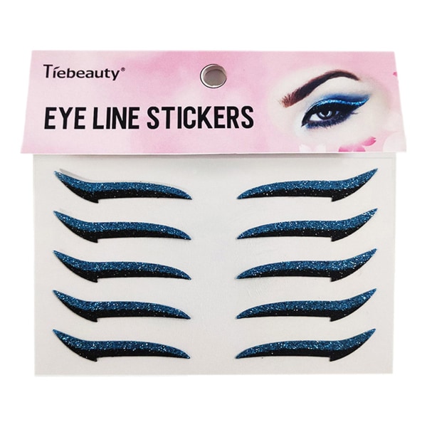 9 färger Återanvändbara glitter eyeliner Stickers Set Makeup Självhäftande Eye Line Strip Sticker Eye Makeup Tool Vattentät Dubbla Eyeliner Sticker Eye Shado