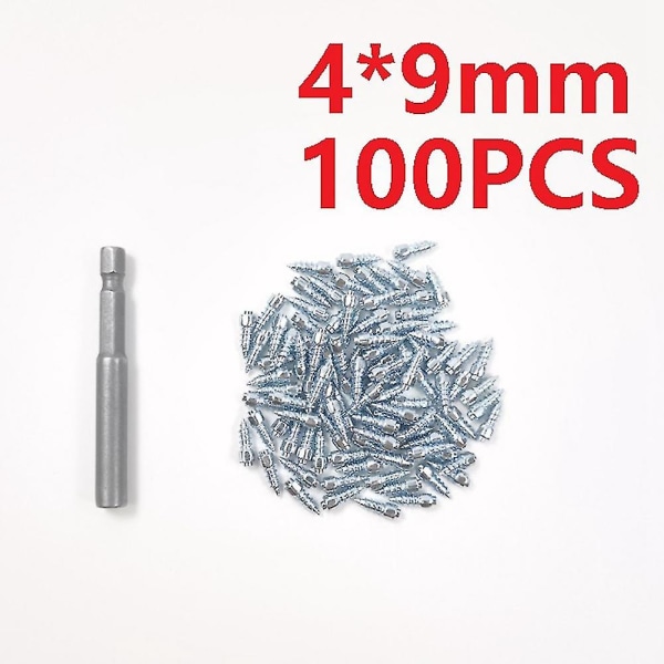 100st Spikes For Tires Universal Scooter Däck Snow Spikes 4x9mm