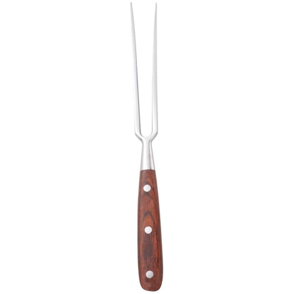Carving gaffel rostfritt stål med trähandtag grillgaffel