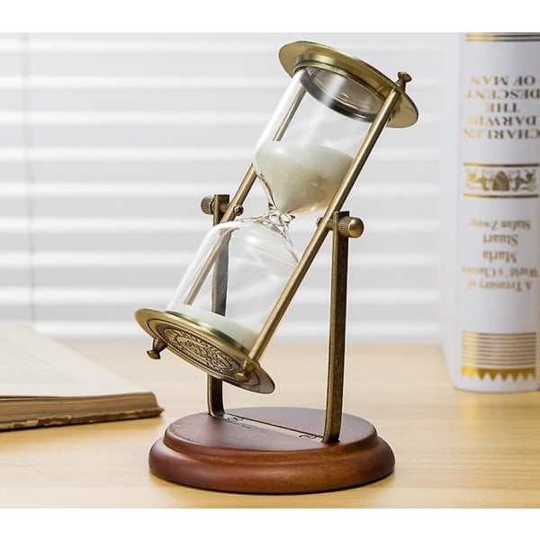Vintage 15 minutters timeglas, 360 roterende sand-timerur
