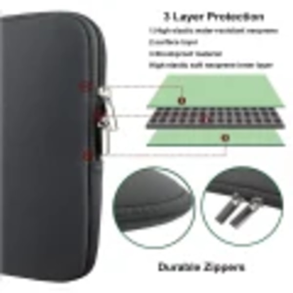 Data Case Laptopveske for 15,6\", Passer til MacBook Pro og Air. Svart - 14 tommer black 15.6inches