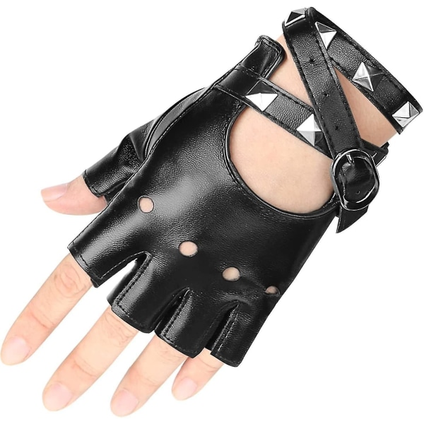 Leather Punk Love Fingerless Love Kvinne sykkelsportshansker black