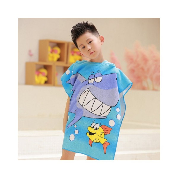 Poncho-handduk med huva för barn Strandbadhandduk för småbarn