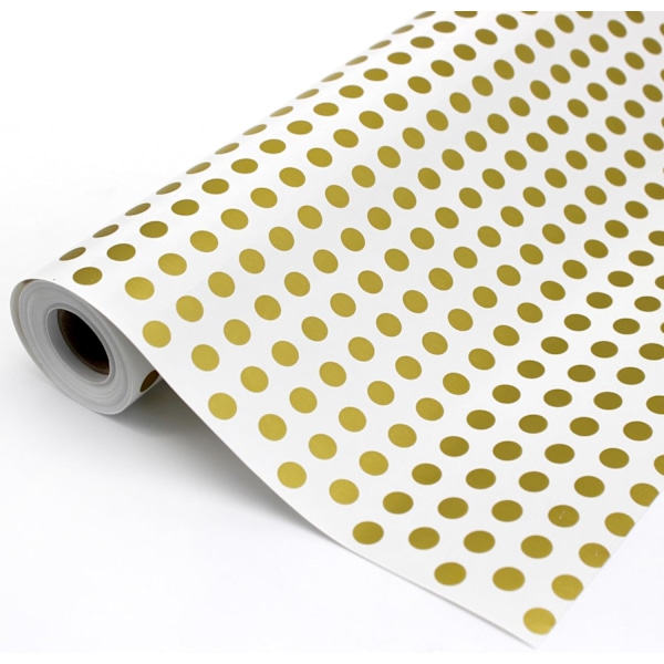 Presentpappersrulle 70CM x50CM Guldprickig. Idealisk för: Presentinslagning, årsdagar, Trettondagsafton och jul. (Guld)