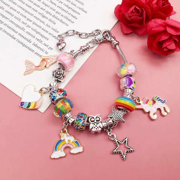 DIY Armbandssatser - Gör Dina Egen Armband, Kreativ Smyckes Armband Set Presentask Blå