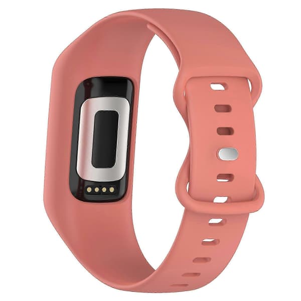 Integreret silikonerem til Fitbit Charge 6/5/4/3, urrem med etui 25-26s Pink