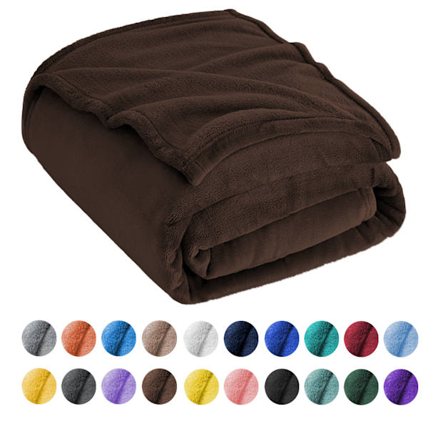 Flannel Tæppe Sofa Betræk - Alsidig Filt Blød Fluffy Kast til Seng og Sofa Dobbelt/Dobbelt, 160*210cm Brown