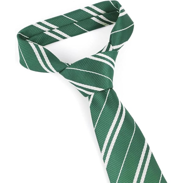 Slips til temafest kostumetilbehør, almindelig længde, klassisk Harry Potter slips, unisex voksen cosplay, slips Halloween satin legetøjsslips (57,09\") green