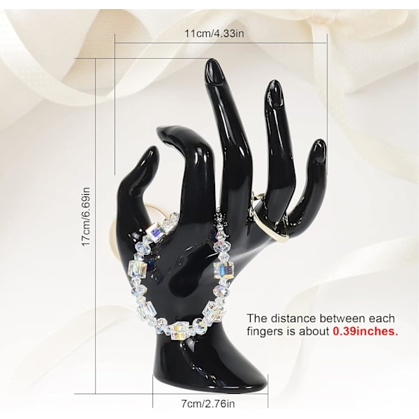 Håndform Ringholder Smykke Display Holder, Rumindretning Æstetisk Armbånd Ring Ur Stand Support Holder Preppy Smykkeholder til Y2k BLACK