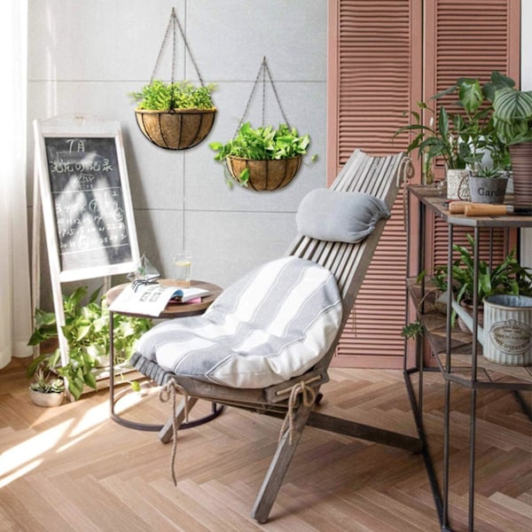 6 uppsättningar svarta växtupphängningskedjor Blomkrukekorg Ersättningskedja för fågelmatare Blomkruka
