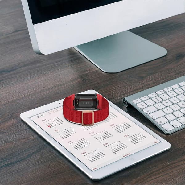 Erstatningsrem i flettet nylon til Fitbit Charge 5 Seashell Color