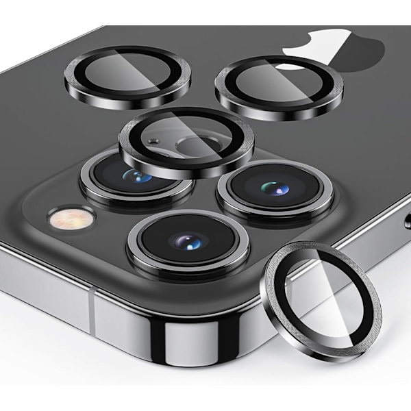 Kameran linssin suojakalvo iPhone 15pro/15promax -puhelimille, 3 kpl, linssin suojakalvo, HD läpinäkyvä karkaistu kovuus naarmuuntumaton kuplaton balck 15pro/15promax