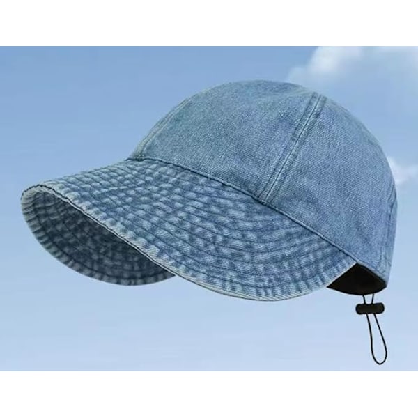 Denim Solhatt för Dam, Lättvikts Fiskarhatt för Vår och Sommar, Designad för att Få Ansiktet att Se Mindre Ut och Ge Solskydd