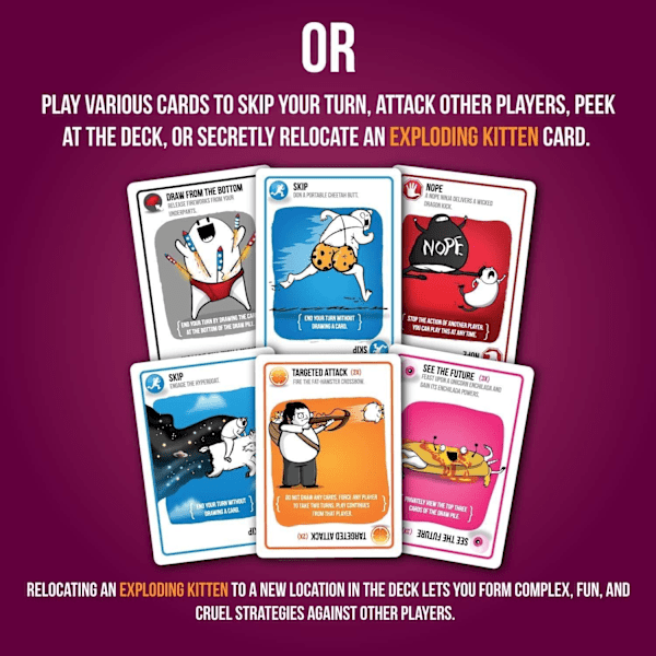 Exploding Kittens Party - Ett rysk roulette-kortspel, kortspel för vuxna, tonåringar och barn - 2-10 spelare