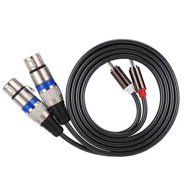 Dual for RCA Han til Dual XLR Hun Audio Adapter Kabel Patch Cord Dobbelt række PVC ledning