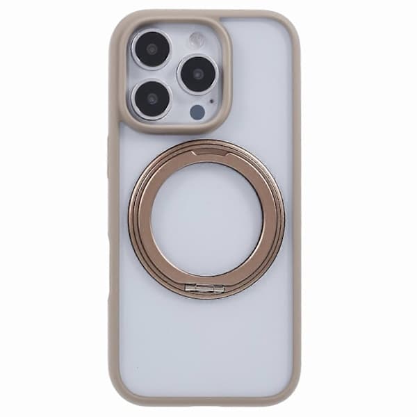 Telefondeksel med ringholderstativ PC+TPU for iPhone 16 Pro Max - Titan Gull