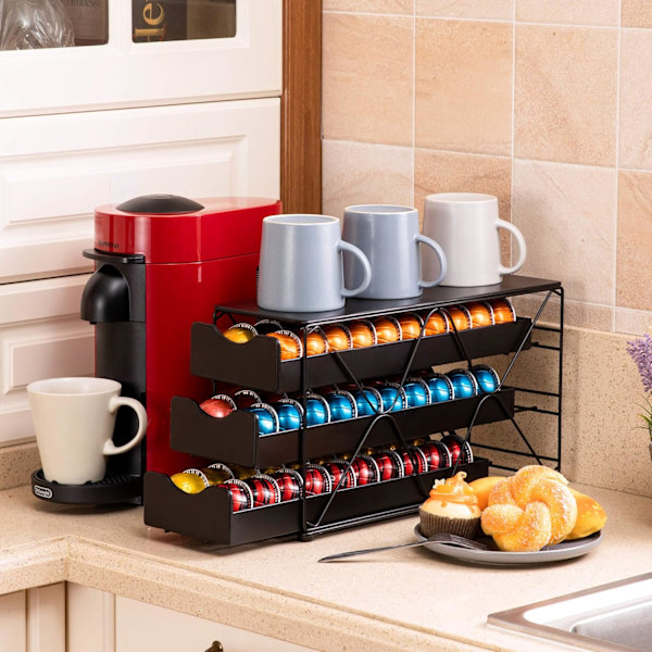 Flagship Pod Holder Vertuo Pod Låda Stor Mullti Tier Kaffe Pod Holder(3 Tier (60Pods Kapacitet))